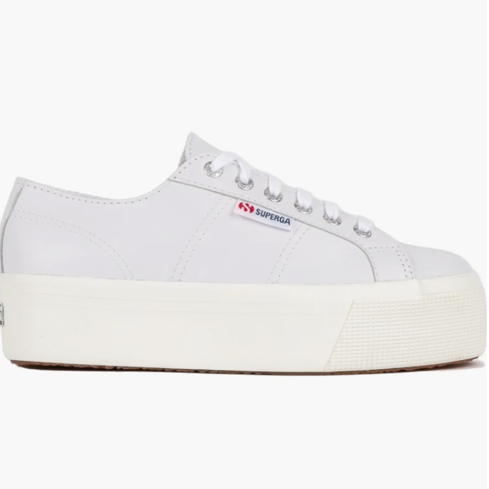 NEW! White Leather Superga 2790 RETAIL $119